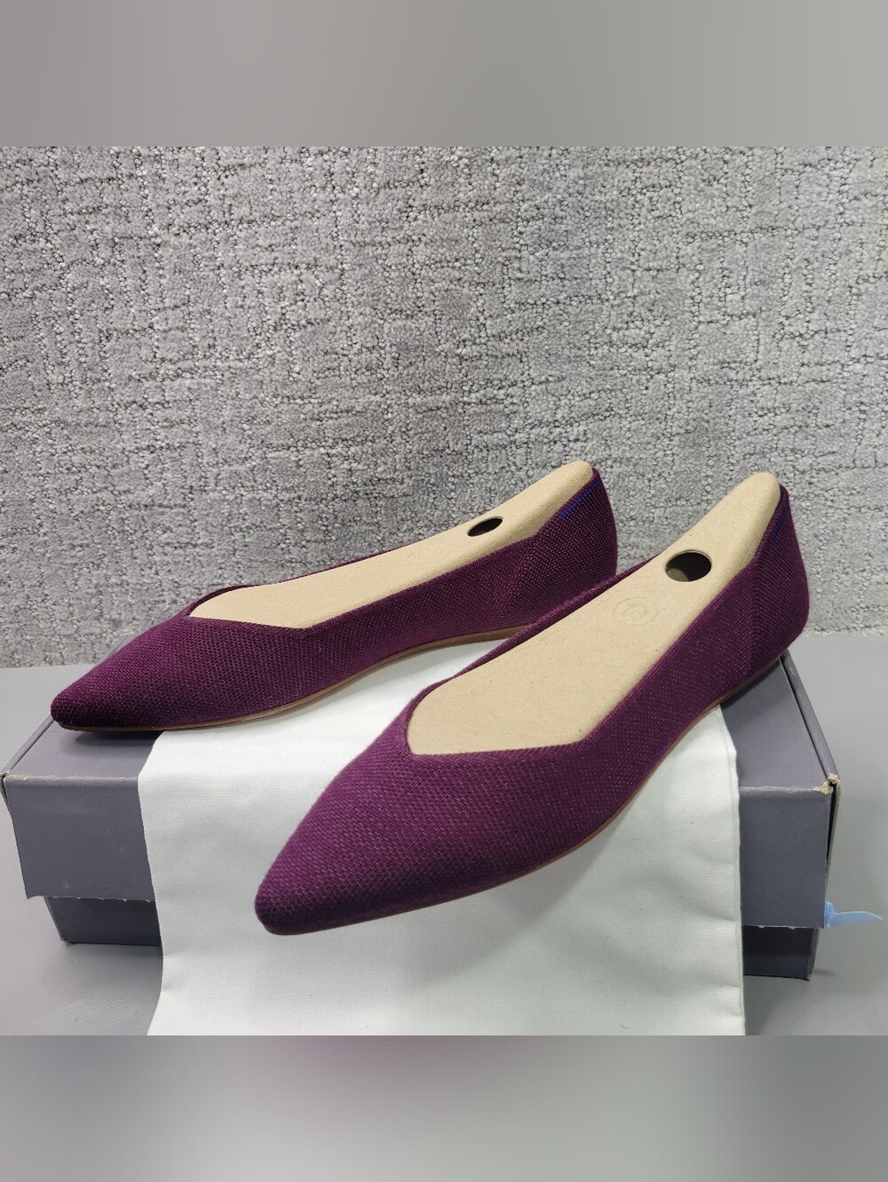 ROTHY'S The Merino Aubergine Pointed Shoes Women's Size US 7, 9.5, 11.5 RETIRED - Picture 2 of 10